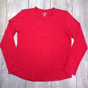 Segments Womens Baselayer Shirt Size Large Red Outdoor Hiking Merino Wool